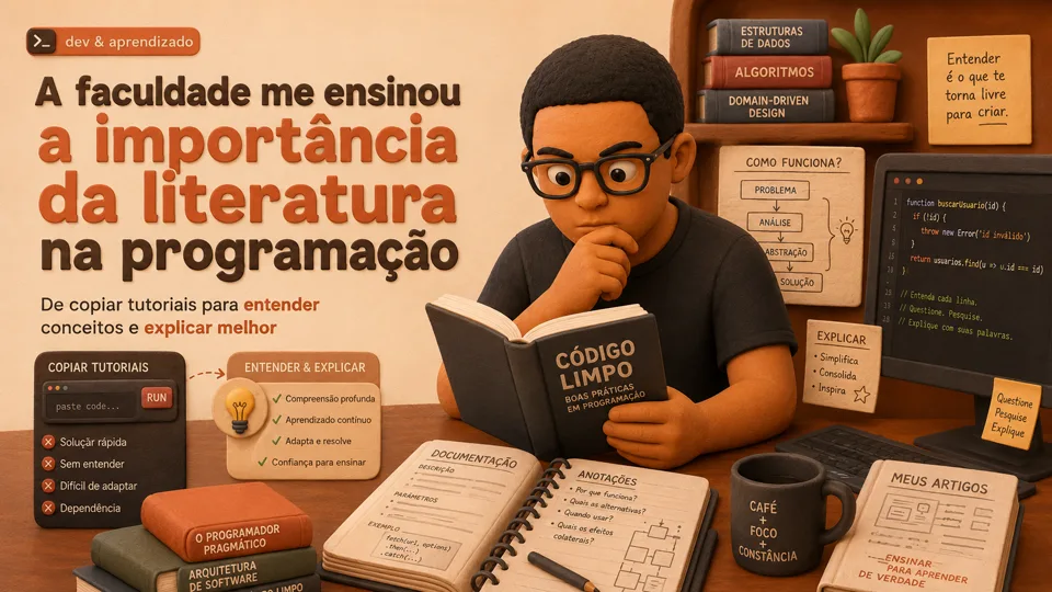 A faculdade me ensinou a importância da literatura na programação