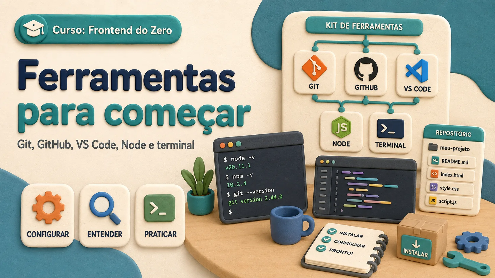 Instalação de Git VS Code e Node passo a passo