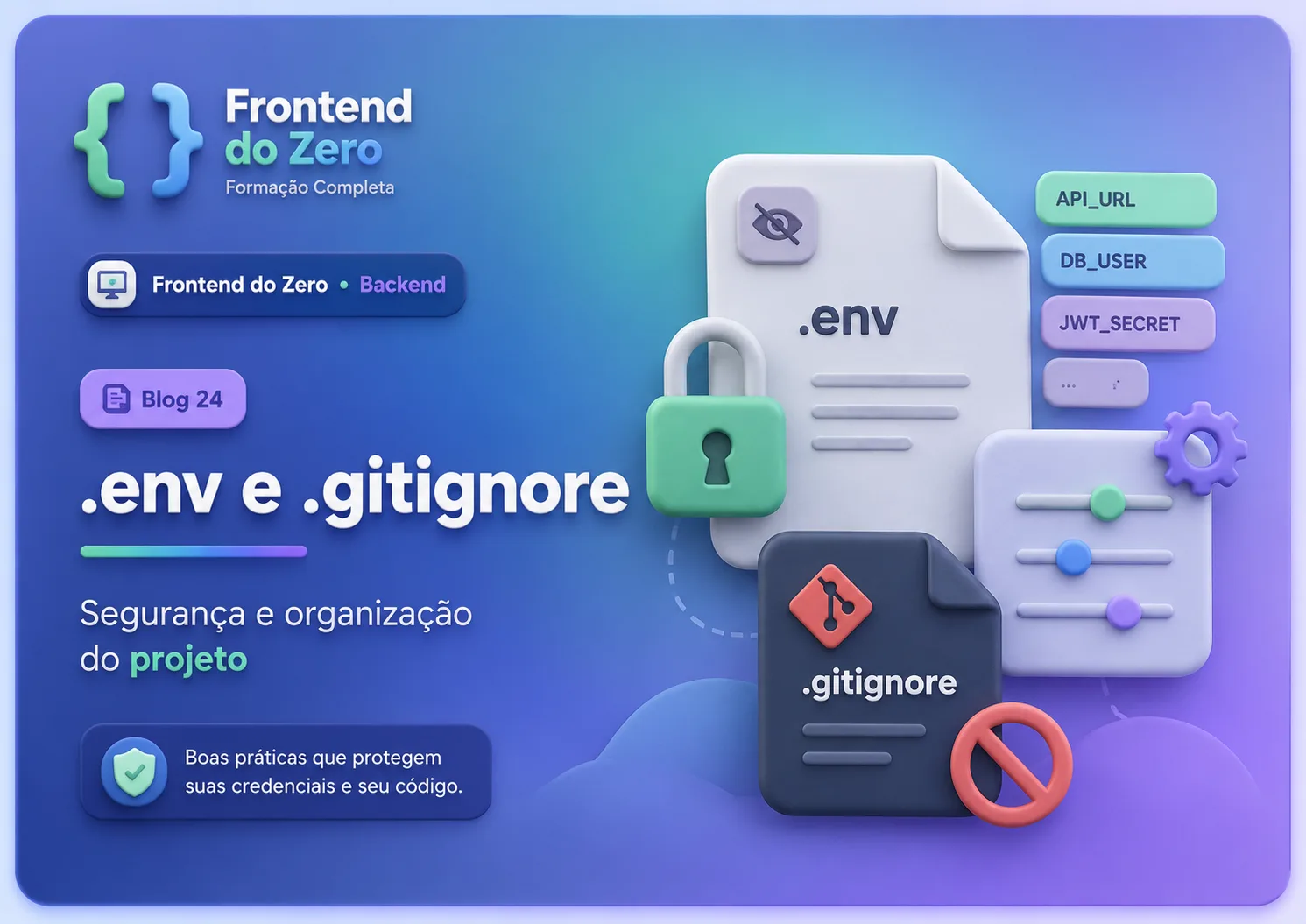 Arquivos .env e .gitignore em projetos frontend e backend