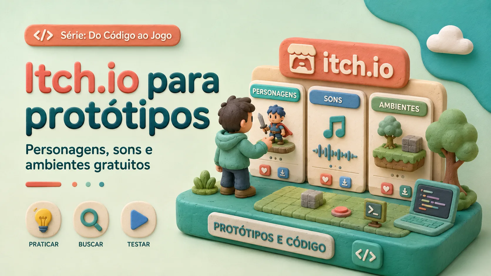 Assets gratuitos no itch.io para protótipos de jogos
